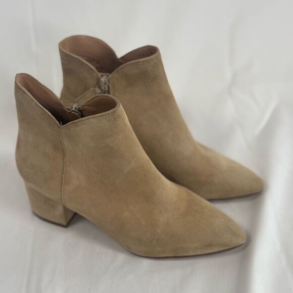 Cole Haan Elyse Bootie (Women) Sz 6 Beige Suede - Picture 1 of 6